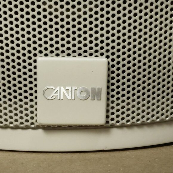 White Metal Oval Canton CD 220 Wall Mount Speakers Pair satellites German brand - Picture 4 of 15
